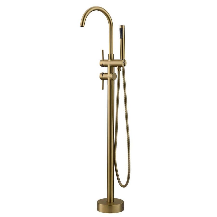 Boyel Living Modern Simplicity 2-Handle Brass Freestanding Tub Faucet with Handheld Shower in Brushed Gold BL-HS117-77NG - The Home Depot added by Kristina Blackford