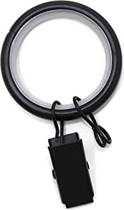Urbanest 1.25" Quiet Smooth Drapery Curtain Rod Rings for 1" Rod with Clips, Eyelets and Nylon Inserts, 8 Pieces, Matte Black added by Melissa Fraum