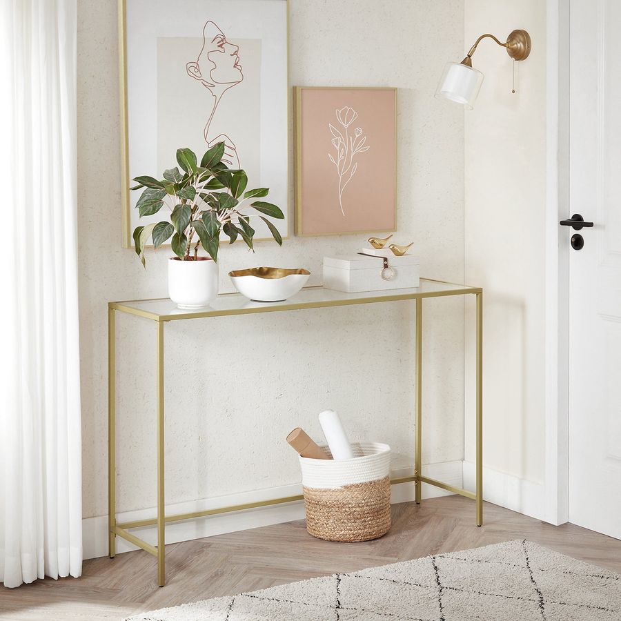 VASAGLE 47.2" Console Sofa Table Glass Modern Entryway Table for Living Room Bedroom Entryway Gold - Walmart.com added by Sarah Jackson