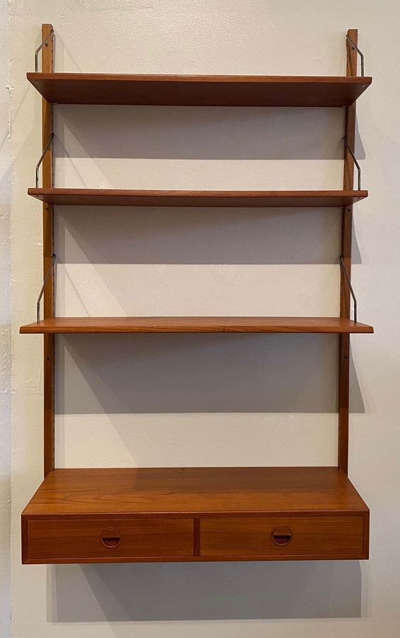 Teak Cado Wall Storage Unit Shelves and Cabinet Denmark, circa 1950s added by Kate Reggev