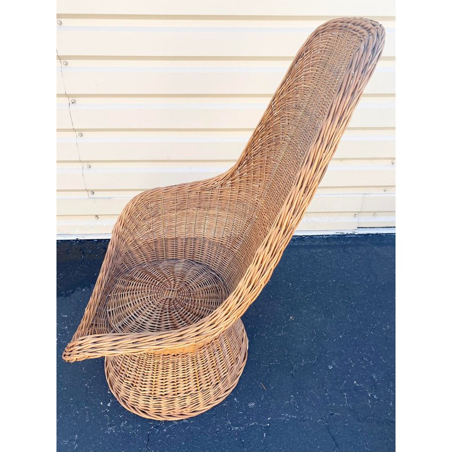 1970s Sculptural Rattan Wicker Lounge Chair (After Wim Den Boon for Rohe) added by Melanie Thomas