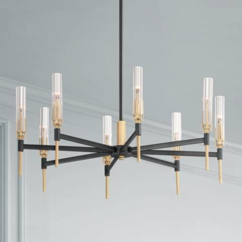 Maxim Flambeau 33"W Black and Brass 8-Light LED Chandelier - #82J01 | Lamps Plus added by brooke senese