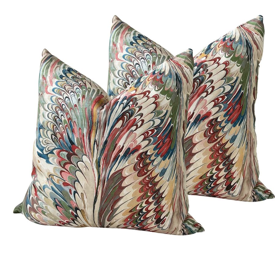 Lee Jofa "Taplow"in Spice and Leaf Pillows- a Pair added by Laurel Browning
