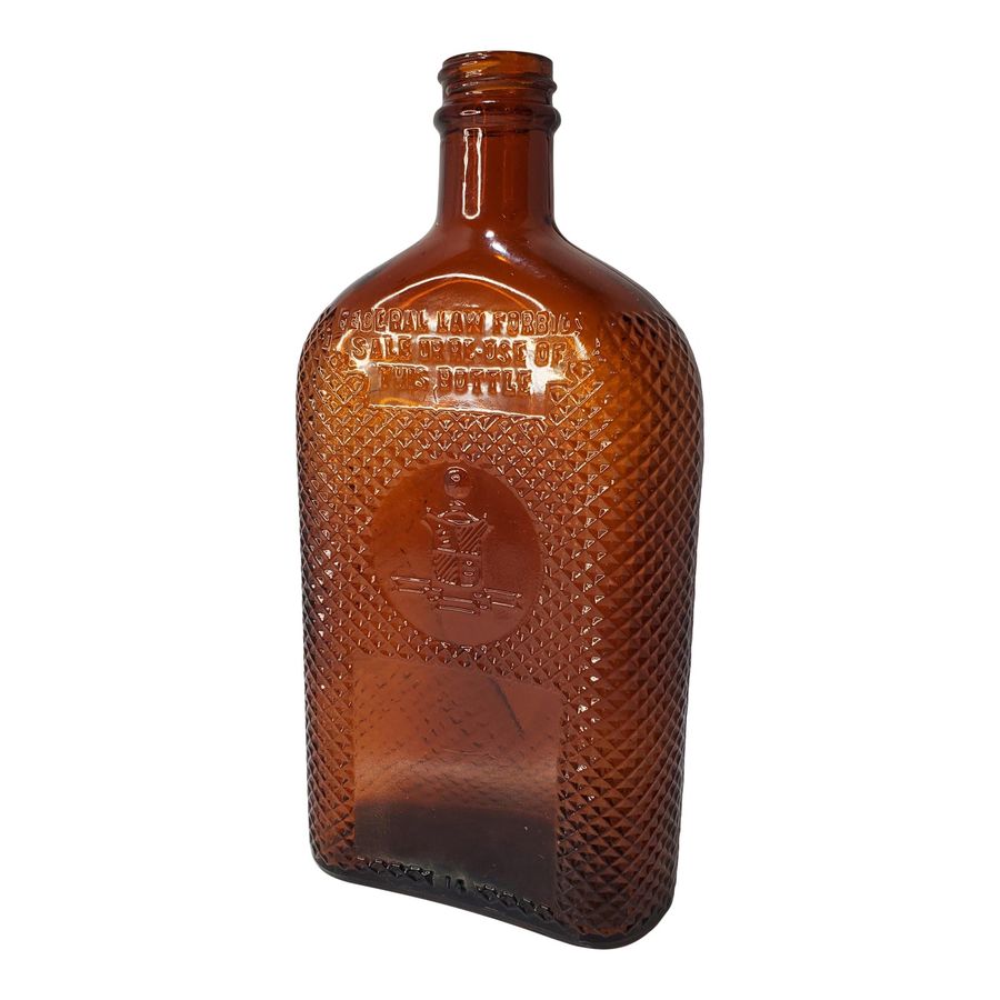 1935 Continental Distilling Co Diamond Point Amber Glass Whisky Bottle added by jade poelker