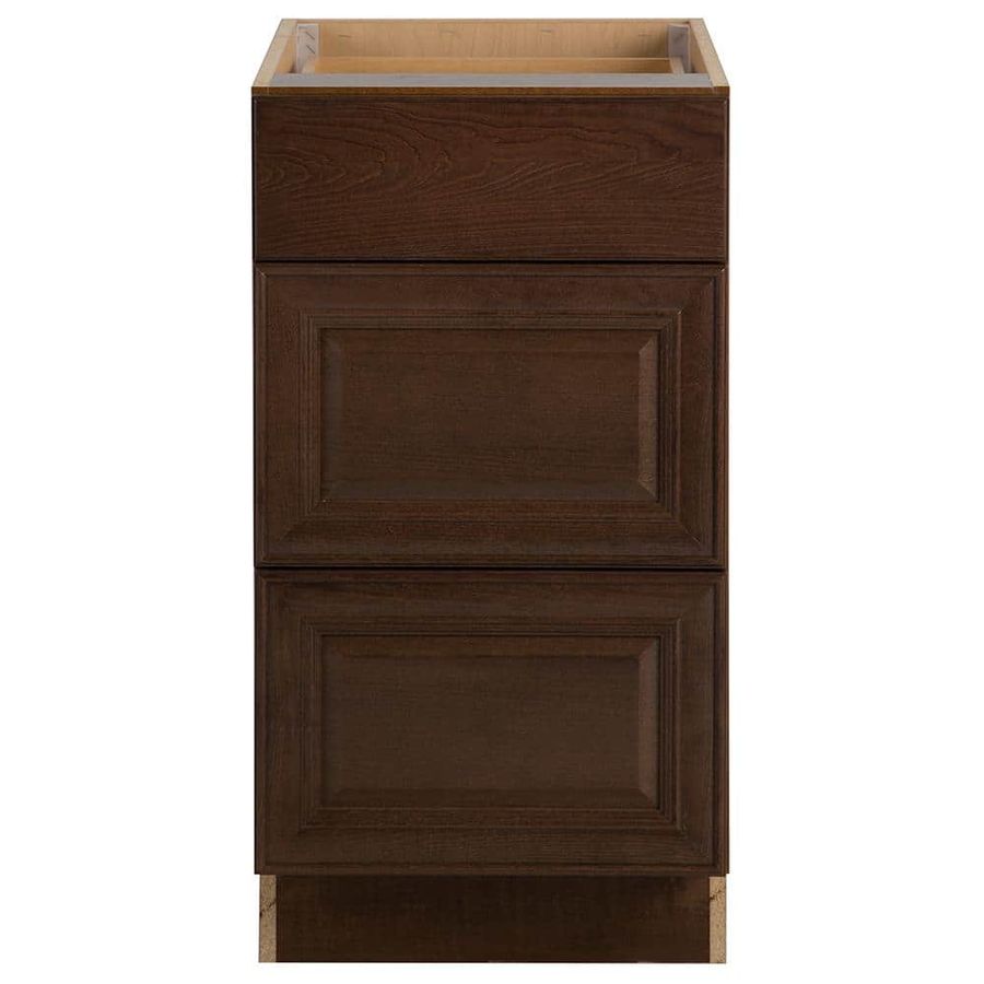 Hampton Bay Benton Assembled 18x34.5x24 in. Base Cabinet with 3-Soft Close Drawers in Butterscotch BT1835D-BT - The Home Depot added by Jessica Pasquale