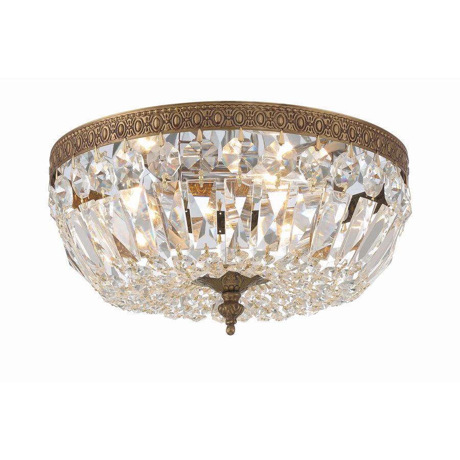 Crystorama 3 Light Hand Cut Crystal Olde Brass Ceiling Mount added by sarah spagnola