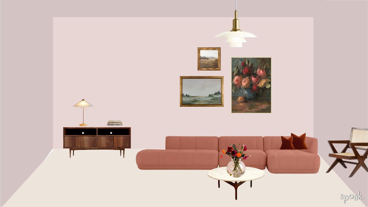 Pink Kitchen + Living Room Ideas designed by Elísabeth Clausen