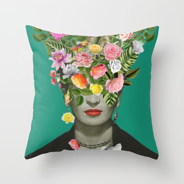 Frida Floral Throw Pillow by Frida Floral Studio added by Zanneta Peart Bennett