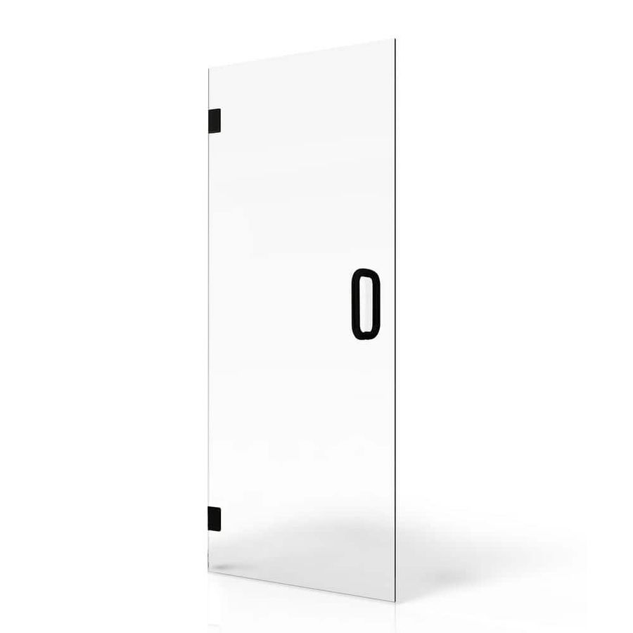Fab Glass and Mirror Ravello 28 in. W 72 in. H Frameless Single Swing Pivot Shower Door Clear Tempered Glass 3/8 in. Thick Stain Resistant SHRO28X72MB - The Home Depot added by Cayley Mesterheide
