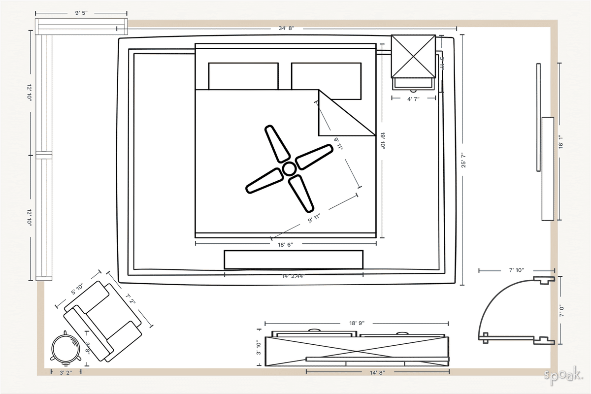 Bedroom Floor Plan designed by Sethrina Stoddard