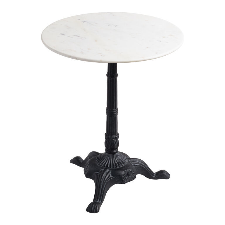 Round White Marble and Black Metal Bistro Side Table added by Ayesha Anwar