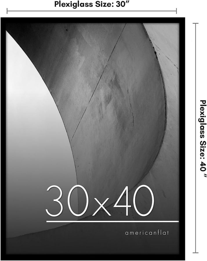 Americanflat 30x40 Picture Frame in Black - Thin Border Photo Frame with Polished Plexiglass - Wall Picture Frame with Hanging Hardware Included for Horizontal or Vertical Display Format added by Lauren Kunewa