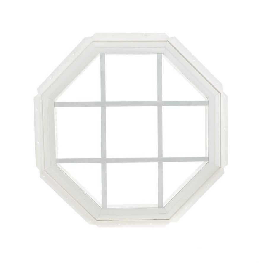 TAFCO WINDOWS 24 in. x 24 in. Fixed Octagon Geometric Vinyl Window with Grids - White VOCT2222GB - The Home Depot added by Andy Bui