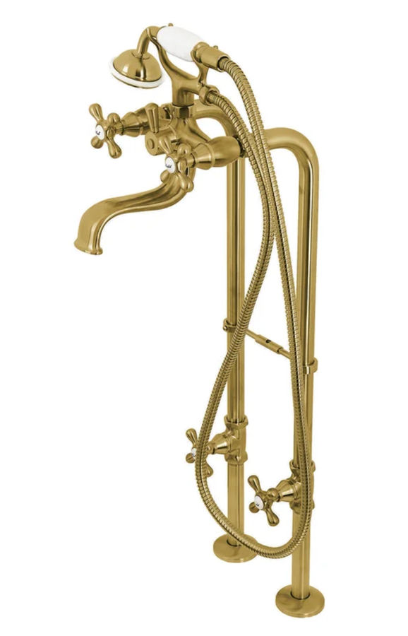 Kingston 3 Floor Mounted Clawfoot Tub Faucet with Hand Shower added by Madison Newman