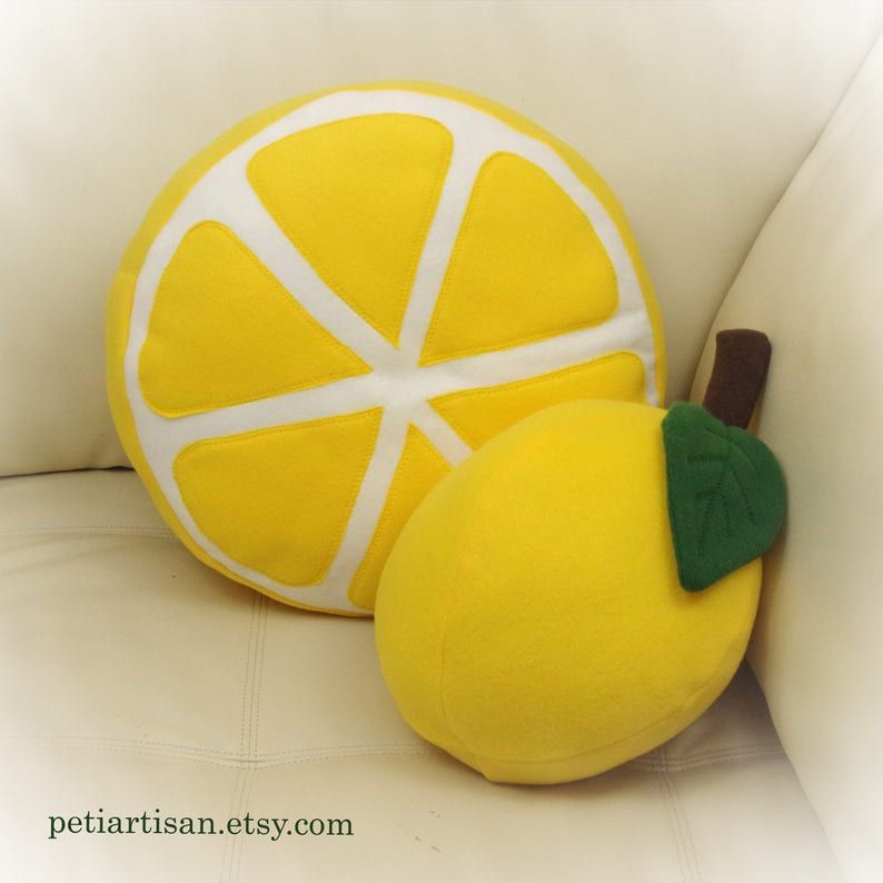 Lemon Pillow Lemon Slice Pillow Food Pillow Fruit Pillow | Etsy added by Caroline Hess