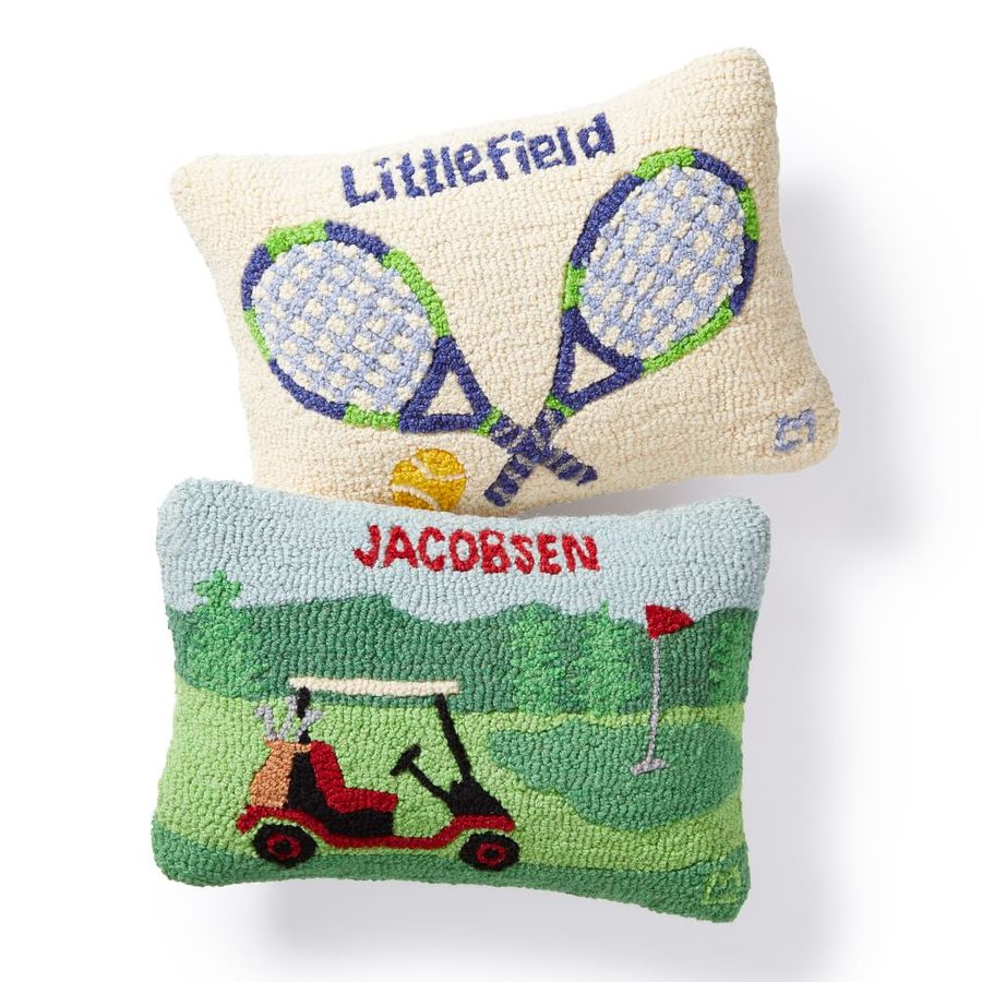 HAND HOOKED SPORT PILLOWS added by Grace Wagenman