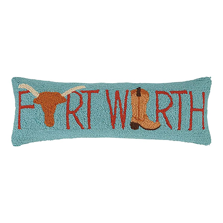 Fort Worth with Boot Hook Pillow, 8" x 24" added by Where The Heart Is Designs