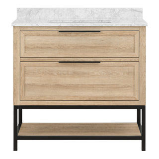 Ove Decors Conway 36" Open Shelf Single Sink Bathroom Vanity, White Oak - Transitional - Bathroom Vanities And Sink Consoles - by OVE Decors | Houzz added by SABi iNTERIORS