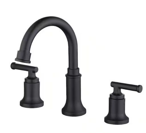 Glacier Bay Oswell 8 in. Widespread Double-Handle High-Arc Bathroom Faucet in Matte Black HD67084W-6010H added by Danielle Lambert