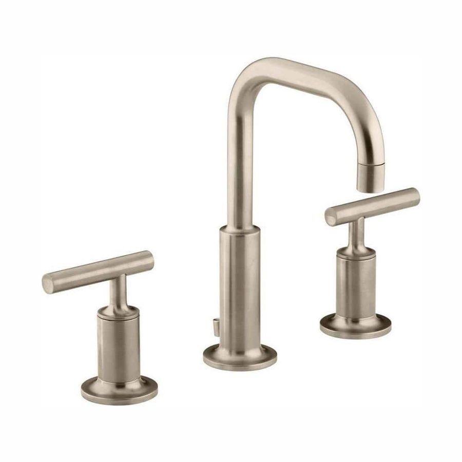 Reviews for KOHLER Purist 8 in. Widespread 2-Handle Low-Arc Water-Saving Bathroom Faucet in Vibrant Brushed Bronze with Low Gooseneck Spout | Pg 1 - The Home Depot added by Daniella Tosca