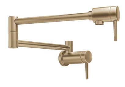 Delta Champagne Bronze Double Handle Wall-mount Pot Filler Kitchen Faucet Item #2738671  added by Kristina Blackford