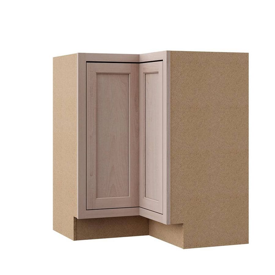 Hampton Bay 28.5 in. W x 16.5 in. D x 34.5 in. H Assembled Lazy Susan Corner Base Cabinet in Unfinished with Recessed Panel KBLSN36-UF - The Home Depot added by Colette Carman