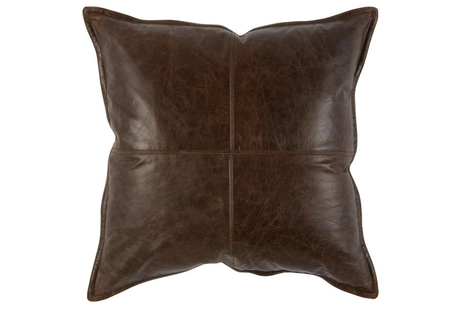 22X22 Chocolate Brown Pieced Leather Throw Pillow added by Troy Johnson