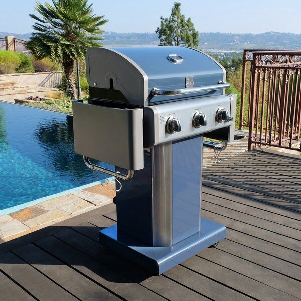 Kenmore 3 - Burner Compact Liquid Propane Gas Grill with Foldable Side Tables added by sallie tyler
