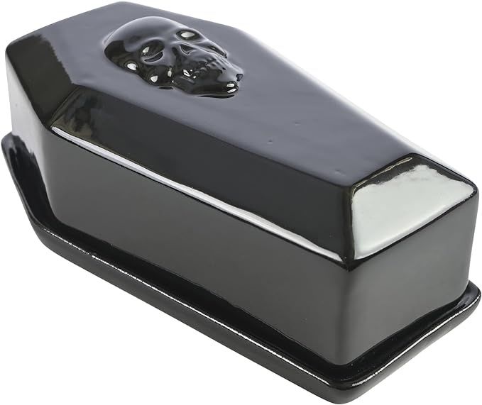 Boston Warehouse Gothic Skull Coffin Butter Dish, Black added by Meg Flores
