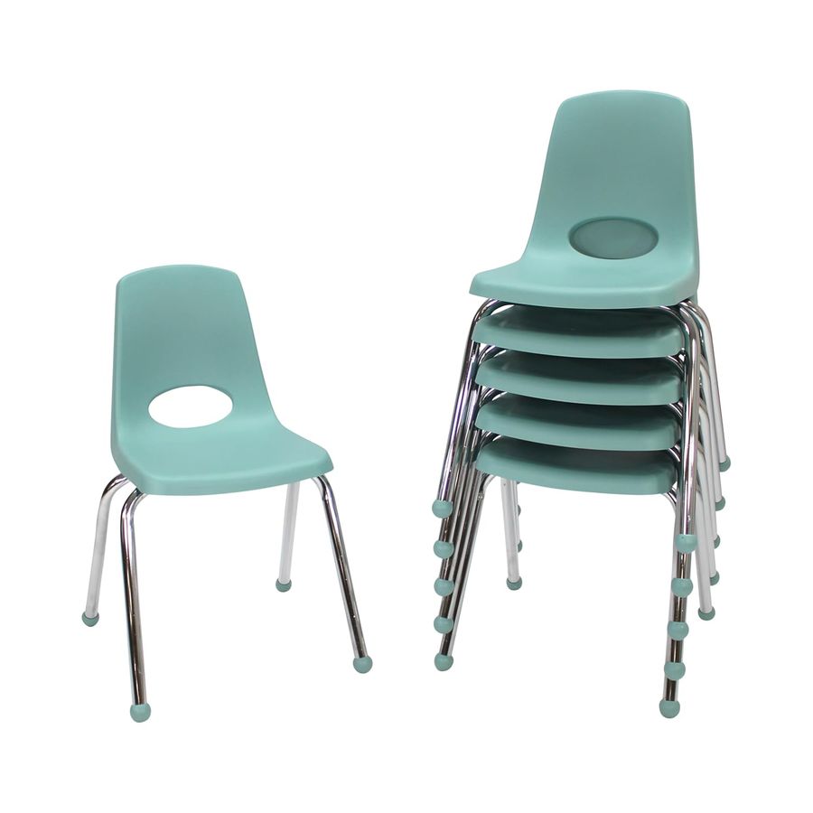 Factory Direct Partners 10367-SF 16" School Stack Chair, Stacking Student Seat with Chromed Steel Legs and Ball Glides for in-Home Learning or Classroom - Seafoam (6-Pack) added by Danielle Hughes