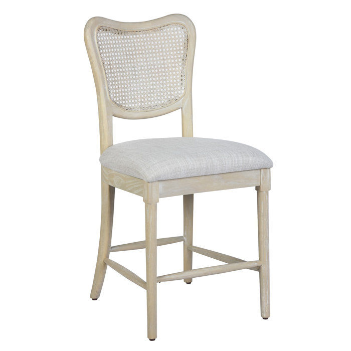 Alyson Distressed LIGHT GRAY Rattan Counter Stool- set of 2 added by Maria Delucia