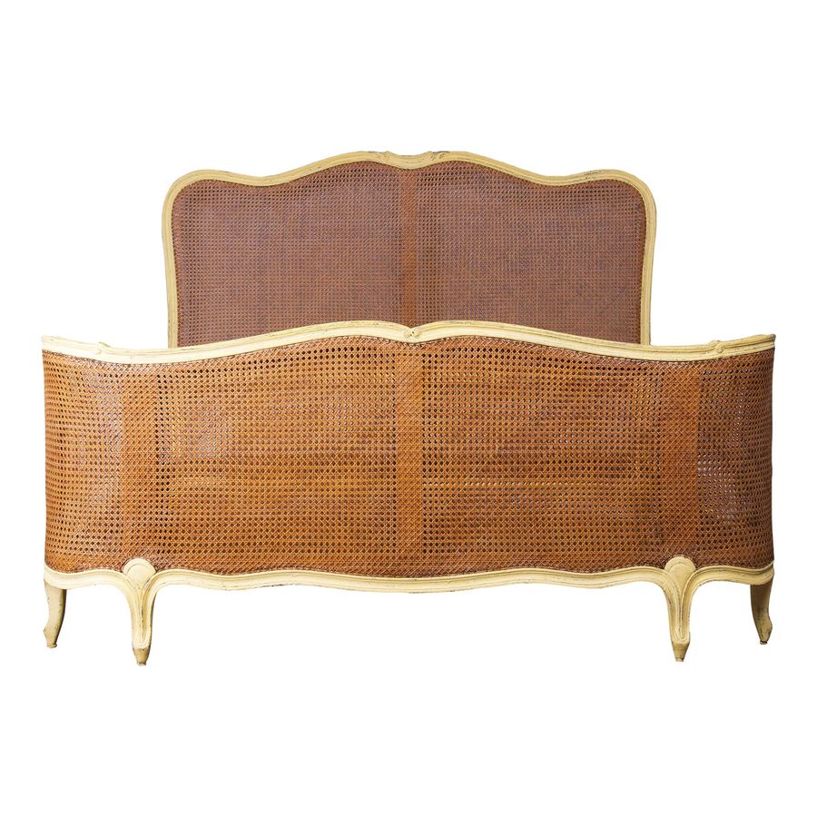 Antique French Louis XV Style Provincial Painted Cane Fullsize Bedframe added by Serena Finnerty