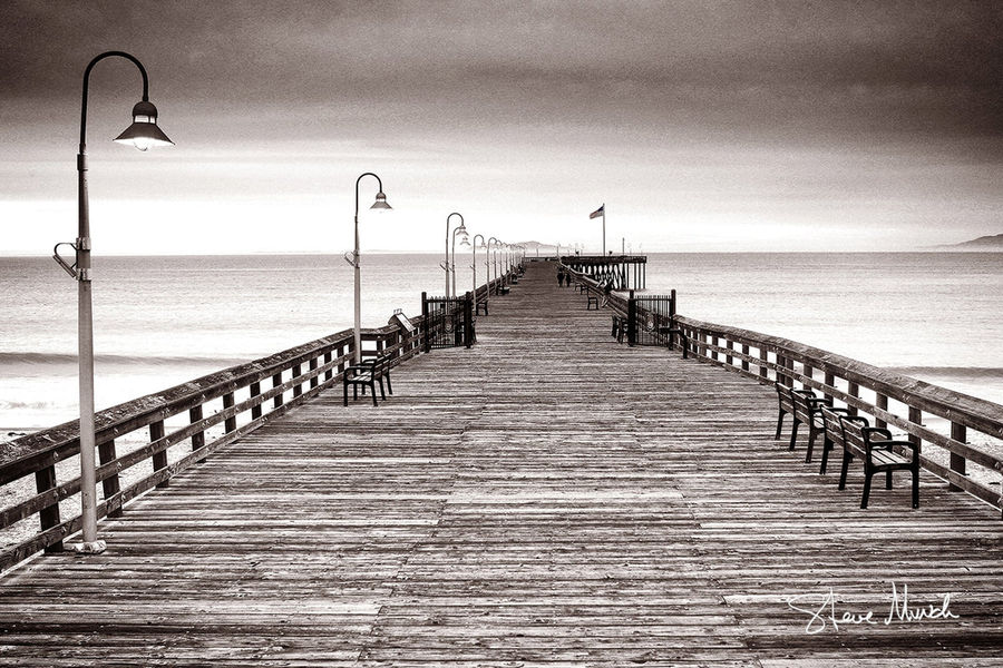 Wooden Pier - Pier and Ocean, Sepia Tone Photo, Ventura, CA added by Kayanna Campana