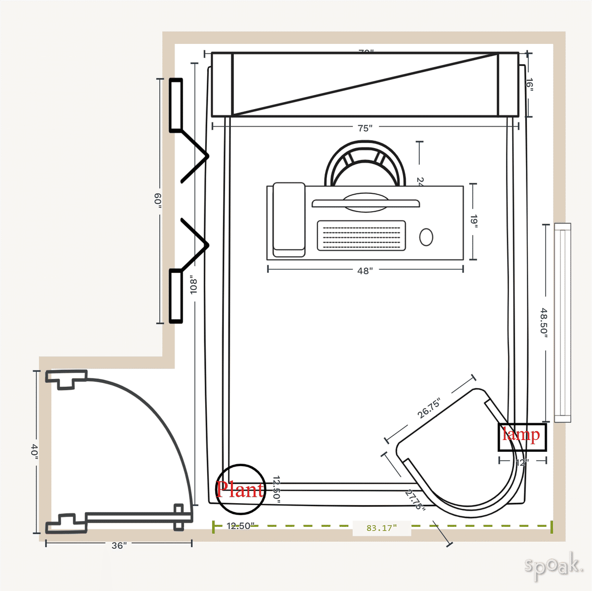 TV Room Layout designed by Mira Kessler