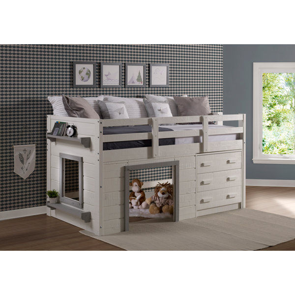 Tressa Twin Solid Wood Platforms Loft Bed with Shelves by Harriet Bee added by Spoak Member