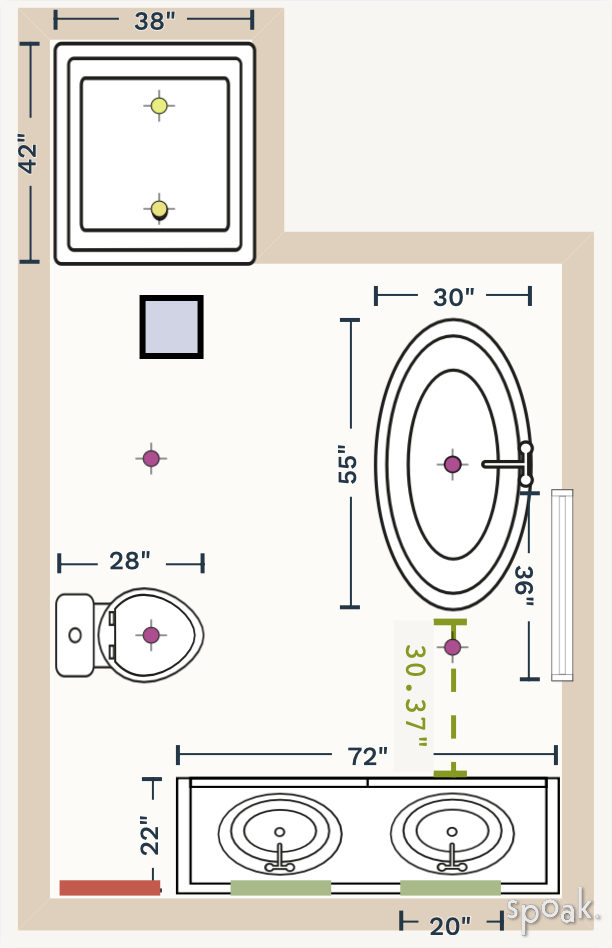 Half Bathroom Layout designed by whitney elander