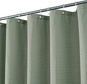 Waffle Weave Fabric Shower Curtain Heavyweight 230 GSM, Hotel Luxury, Machine Washable, Sage Green Pique Diamond Pattern, 71 x 72 inches Decorative Bathroom Curtains added by Spoak Member