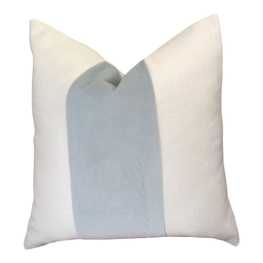 Custom Classic With Baby Blue Velvet Panel Down-Filled 22" Pillow - Single added by Laurel Browning