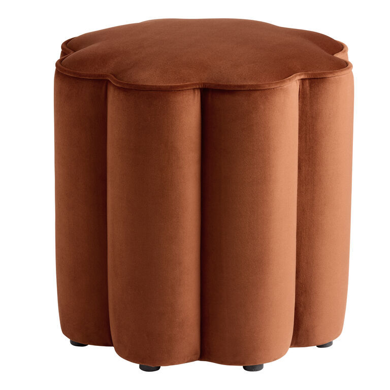 Cecilia Rust Velvet Scalloped Upholstered Stool added by Erica Ramon
