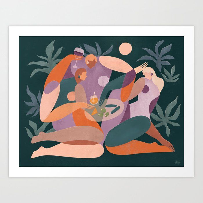 Girl’s night out Art Print by Maggie Stephenson added by Rachael Igoe