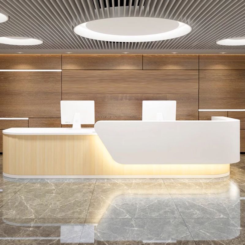 Manufactured Wood Top L-Shape Reception Desk with 2 Drawers added by Donna S