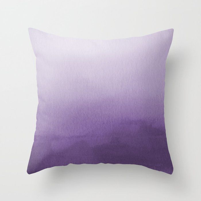 Inspired by Pantone Chive Blossom Purple 18-3634 Watercolor Abstract Art Throw Pillow by Pi Photography Landscape Nature Coastal  added by Ashley Genard