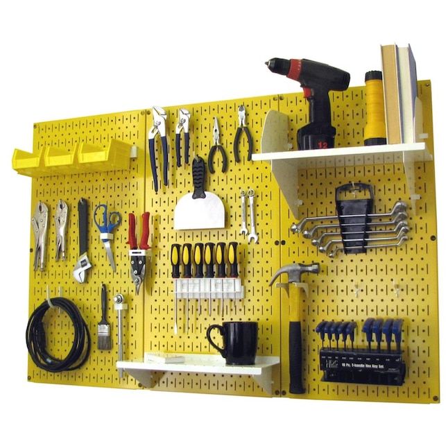 Wall Control 30 -Piece Steel Pegboard multi-tool rack in Yellow ( 48-Inches W x 32-Inches H ) added by Rachel Fedorov