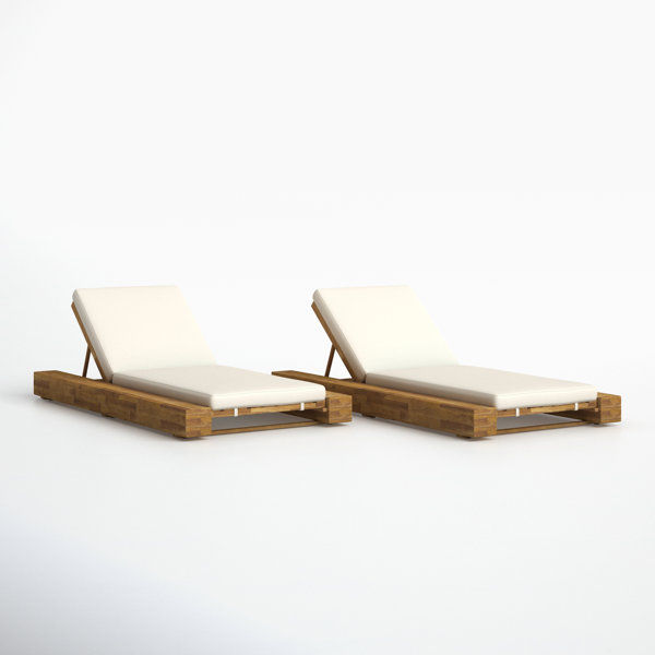 Donnie 39'' Outdoor Acacia Chaise Lounge added by Katharine Maxwell