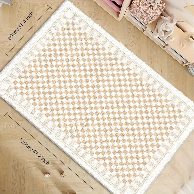 Two tone Checkered Carpet Area Rug Non slip Floor Mat - Temu added by Sarah Jackson