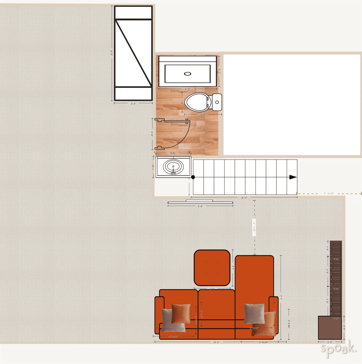 Dorm Room Floor Plan designed by Lisa Stoner