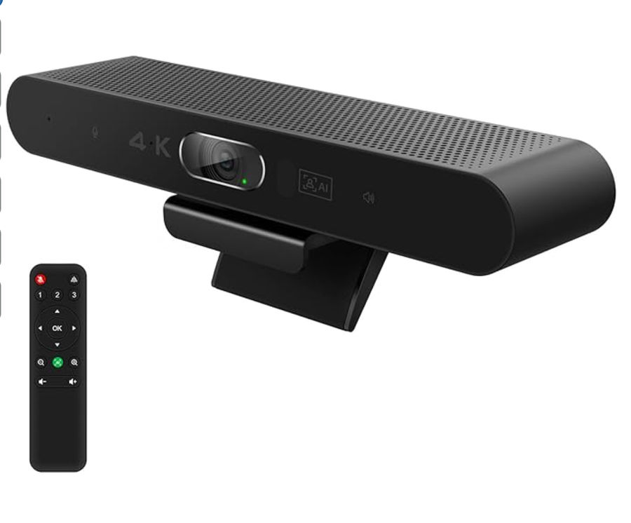4K Pro Audio and Video Conference Room Camera with Remote Control for Windows TV, AI-Powered HD Webcam with Microphone & Speaker for Desktop Computer/PC/Monitor/Laptop/Teams/Zoom/Skype added by Julia Macedonio