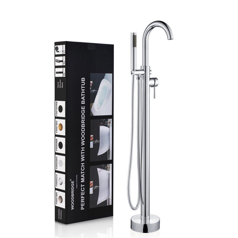 WoodBridge Single Handle Floor Mounted Tub Filler with Handshower | Wayfair added by Audrey Harrer