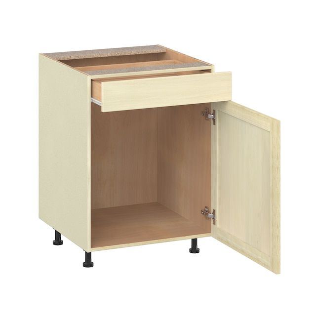 Project Source Omaha Unfinished 24-in W x 34.5-in H x 24.5-in D Unfinished Poplar Door and Drawer Base Ready To Assemble Cabinet (Recessed Panel Shaker Door Style) added by Christina Robinson