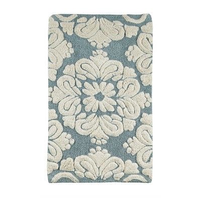2pc Medallion Collection 100% Cotton Bath Rug Set Blue/Natural - Better Trends added by Hayley Gale